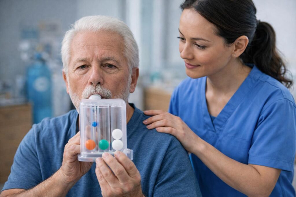 Spirometer Breathing Exercise – Pulmonary Rehabilitation in Gurgaon
