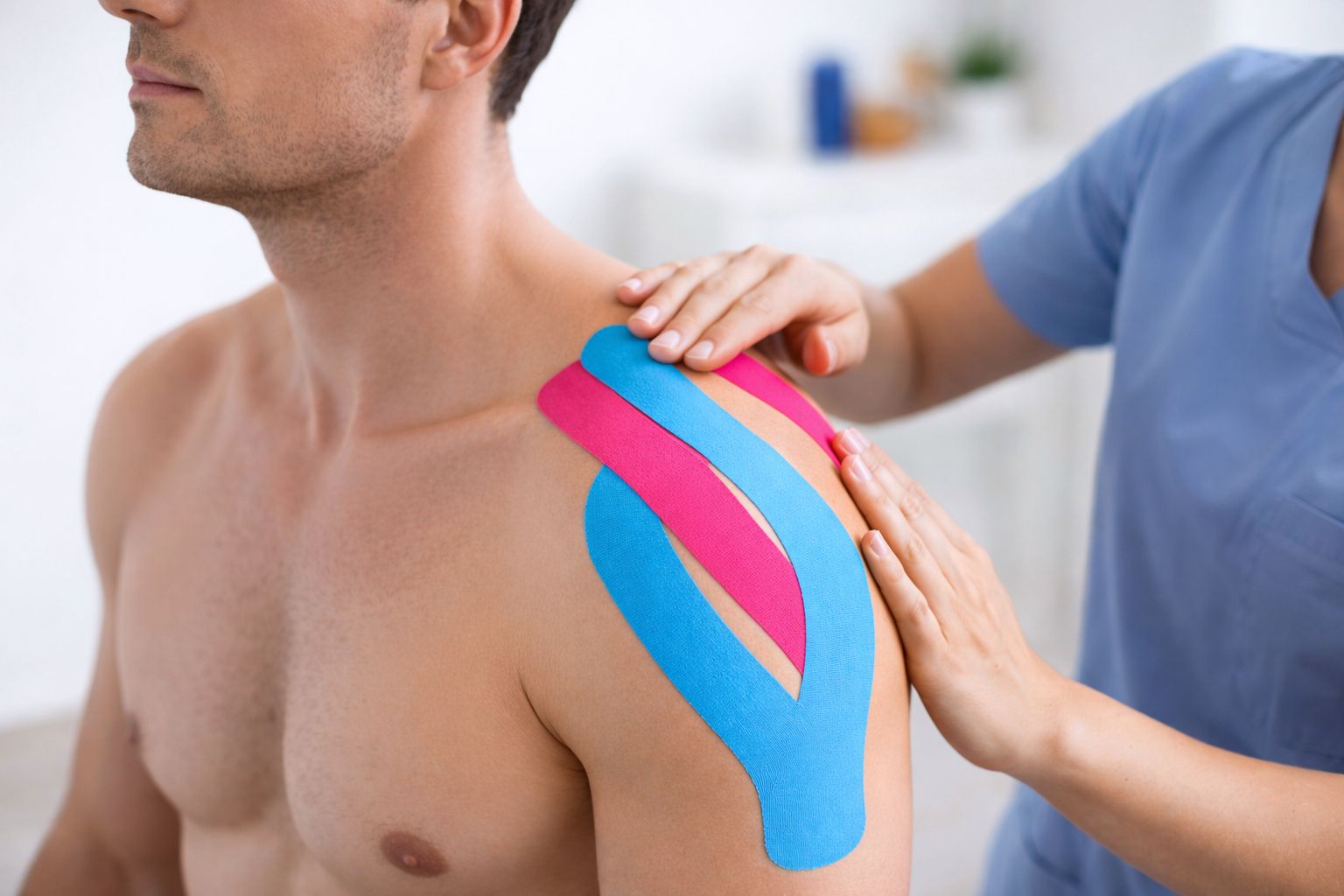 Kinesio taping physiotherapy technique for muscle support and injury recovery