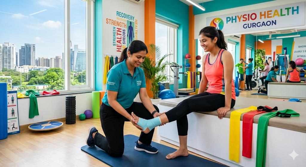 ankle pain physiotherapy in Gurgaon gait training recovery at home