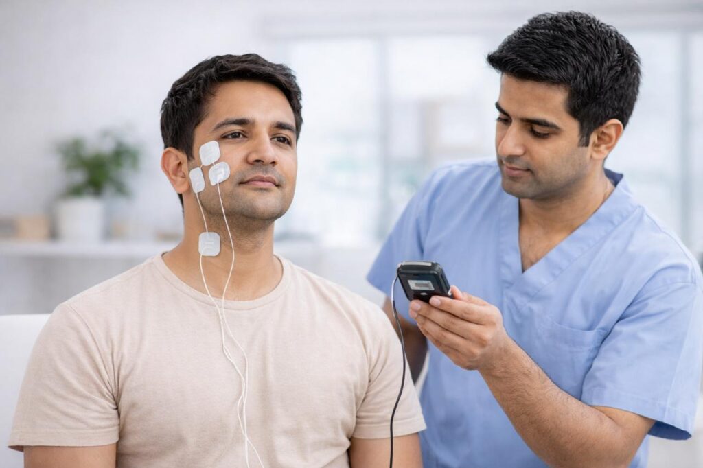 facial nerve stimulation therapy bells palsy Gurgaon physiotherapy clinic