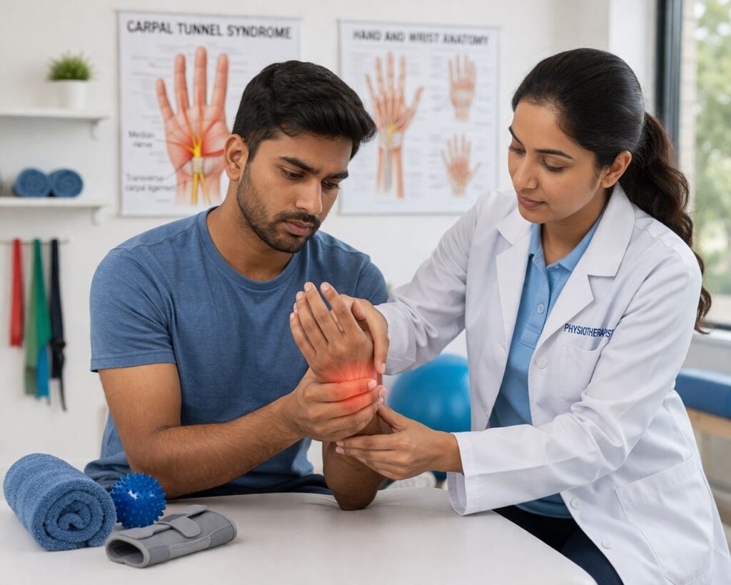 wrist pain physiotherapy treatment for carpal tunnel syndrome Gurgaon