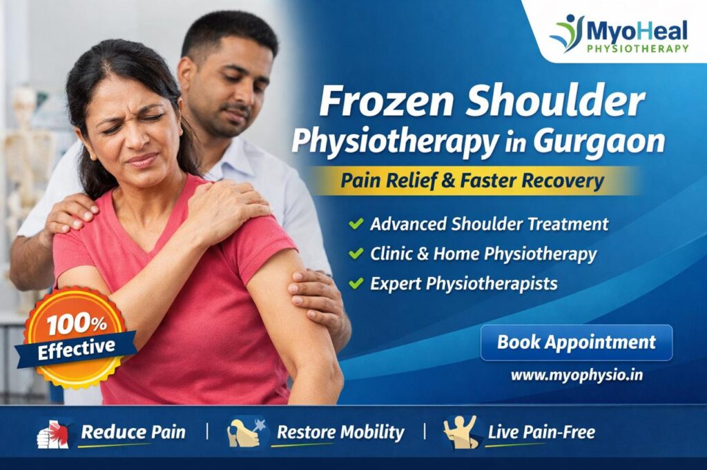 Frozen shoulder physiotherapy in Gurgaon with expert physiotherapist helping patient
