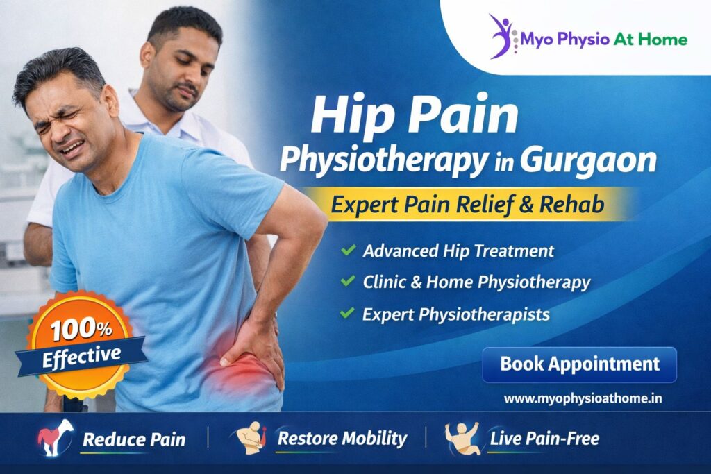 Hip pain physiotherapy in Gurgaon with patient receiving treatment in clinic