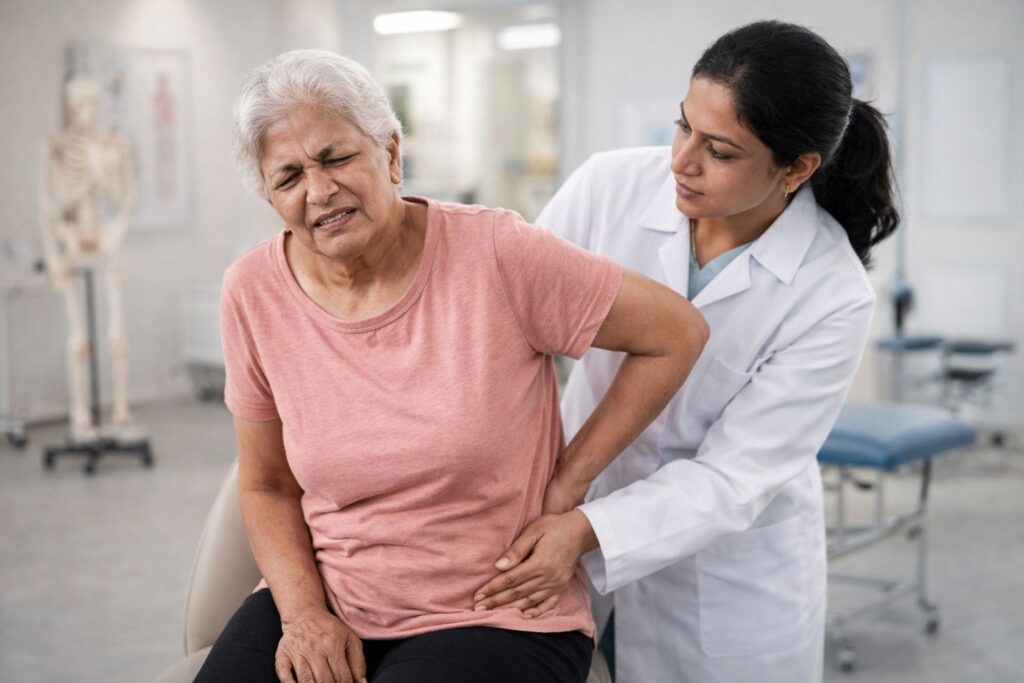 Physiotherapy for hip pain in Gurgaon with female patient treatment session