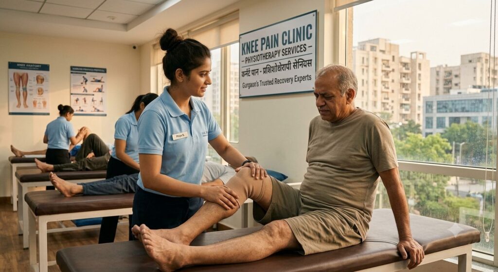 Physiotherapist Treating Knee Pain in Gurgaon